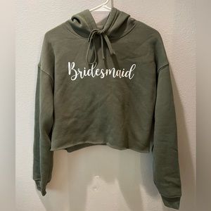 Long sleeve Cropped Bridesmaid Hoodie - Size Small